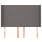Vidaxl hoofdbord met randen 147x16x118 128 cm kunstleer grijs