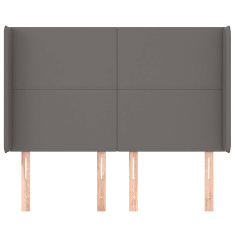 Vidaxl hoofdbord met randen 147x16x118 128 cm kunstleer grijs