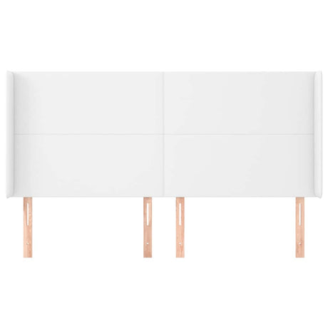 Vidaxl hoofdbord met randen 163x16x118 128 cm kunstleer wit