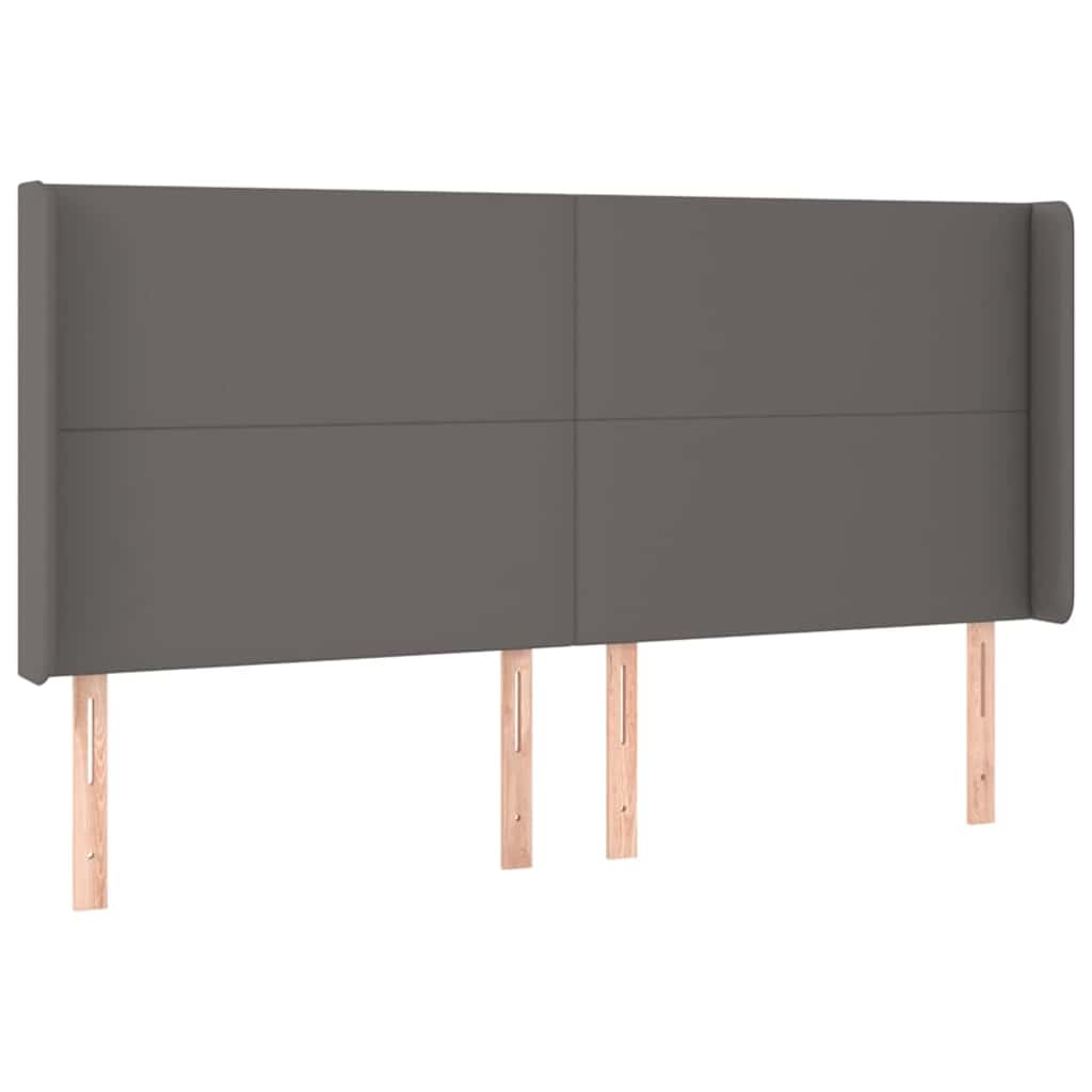 Vidaxl hoofdbord met randen 163x16x118 128 cm kunstleer grijs