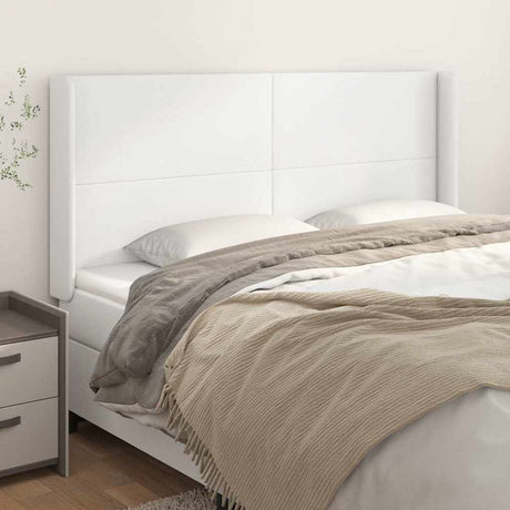 Vidaxl hoofdbord met randen 183x16x118 128 cm kunstleer wit