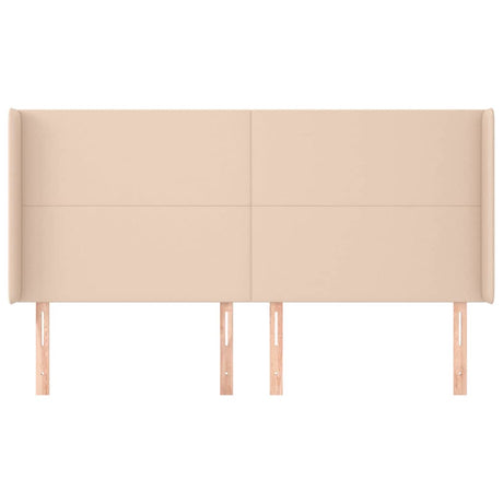 Vidaxl hoofdbord met randen 183x16x118 128cm kunstleer cappuccinokleur