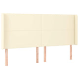 Vidaxl hoofdbord met randen 203x16x118 128 cm kunstleer crèmekleurig