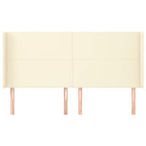 Vidaxl hoofdbord met randen 203x16x118 128 cm kunstleer crèmekleurig