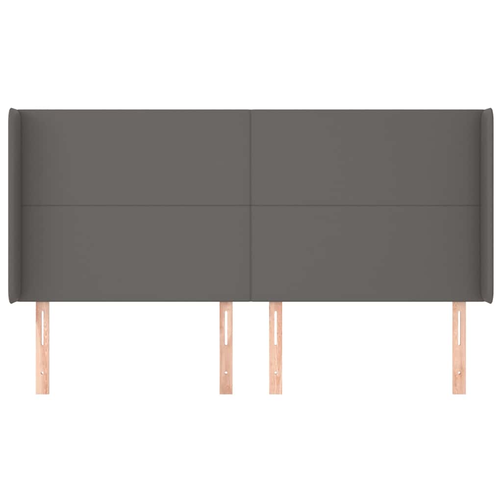 Vidaxl hoofdbord met randen 203x16x118 128 cm kunstleer grijs