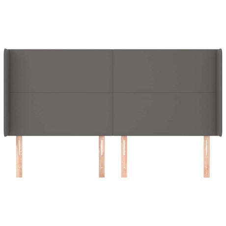 Vidaxl hoofdbord met randen 203x16x118 128 cm kunstleer grijs