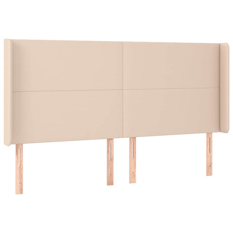 Vidaxl hoofdbord met randen 203x16x118 128cm kunstleer cappuccinokleur