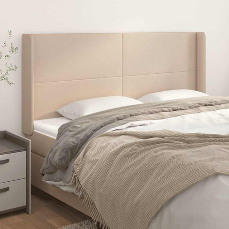 Vidaxl hoofdbord met randen 203x16x118 128cm kunstleer cappuccinokleur