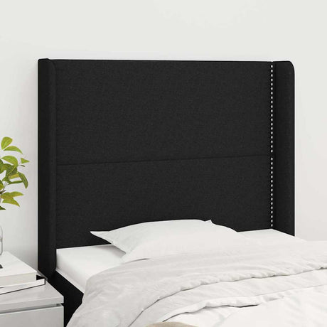 Vidaxl hoofdbord met randen 93x16x118 128 cm stof zwart