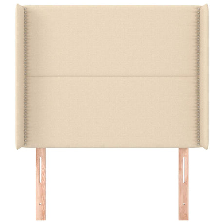 Vidaxl hoofdbord met randen 93x16x118 128 cm stof crèmekleurig