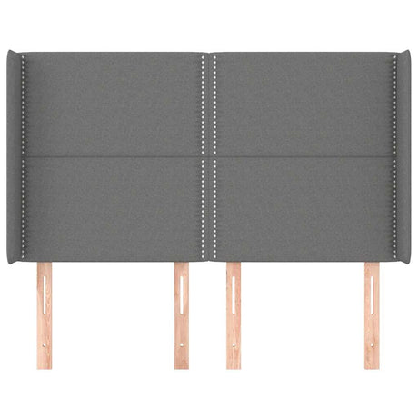 Vidaxl hoofdbord met randen 147x16x118 128 cm stof donkergrijs