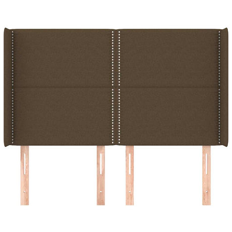 Vidaxl hoofdbord met randen 147x16x118 128 cm stof donkerbruin