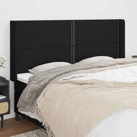 Vidaxl hoofdbord met randen 183x16x118 128 cm stof zwart