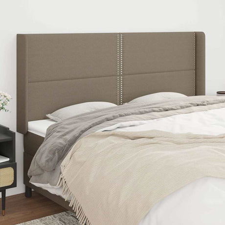 Vidaxl hoofdbord met randen 183x16x118 128 cm stof taupe