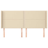 Vidaxl hoofdbord met randen 183x16x118 128 cm stof crèmekleurig