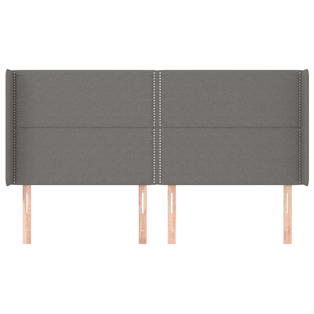 Vidaxl hoofdbord met randen 203x16x118 128 cm stof donkergrijs