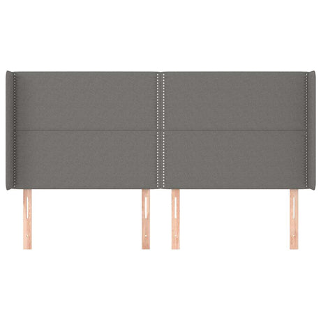 Vidaxl hoofdbord met randen 203x16x118 128 cm stof donkergrijs