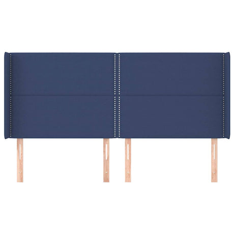 Vidaxl hoofdbord met randen 203x16x118 128 cm stof blauw