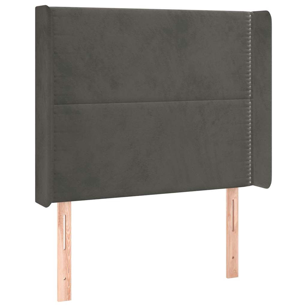 Vidaxl hoofdbord met randen 93x16x118 128 cm fluweel donkergrijs