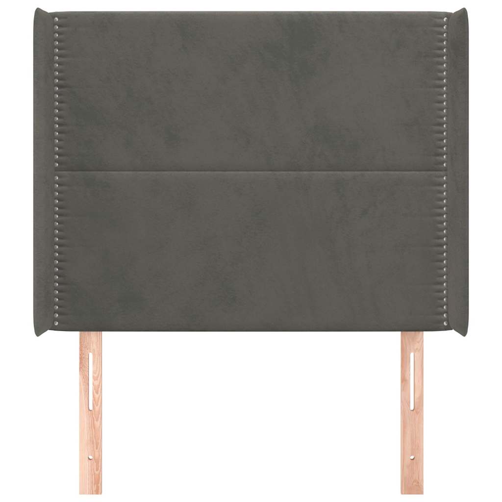 Vidaxl hoofdbord met randen 93x16x118 128 cm fluweel donkergrijs
