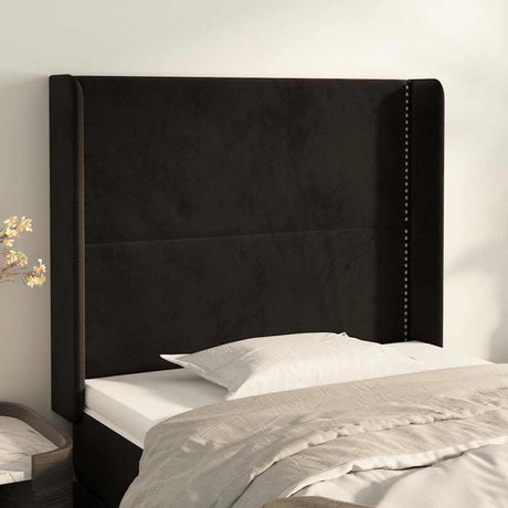 Vidaxl hoofdbord met randen 93x16x118 128 cm fluweel zwart