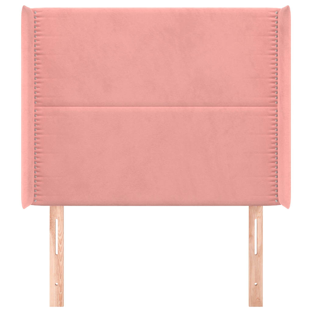 Vidaxl hoofdbord met randen 93x16x118 128 cm fluweel roze