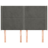 Vidaxl hoofdbord met randen 147x16x118 128 cm fluweel donkergrijs