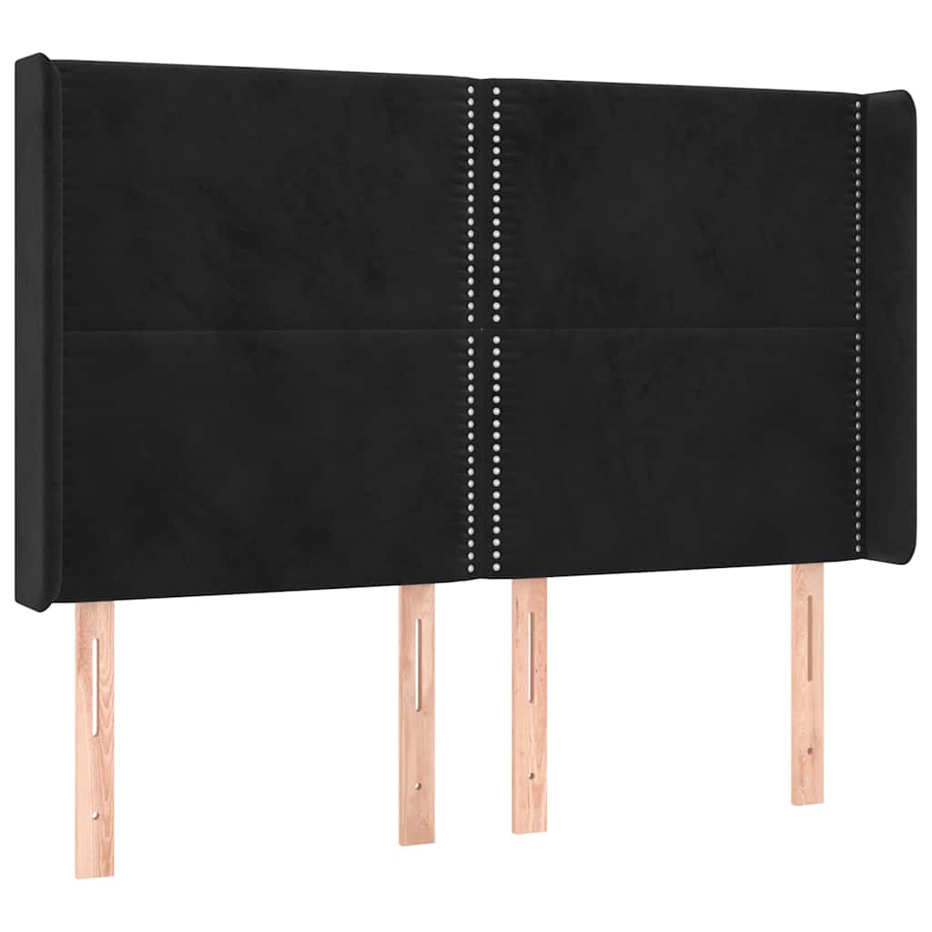 Vidaxl hoofdbord met randen 147x16x118 128 cm fluweel zwart