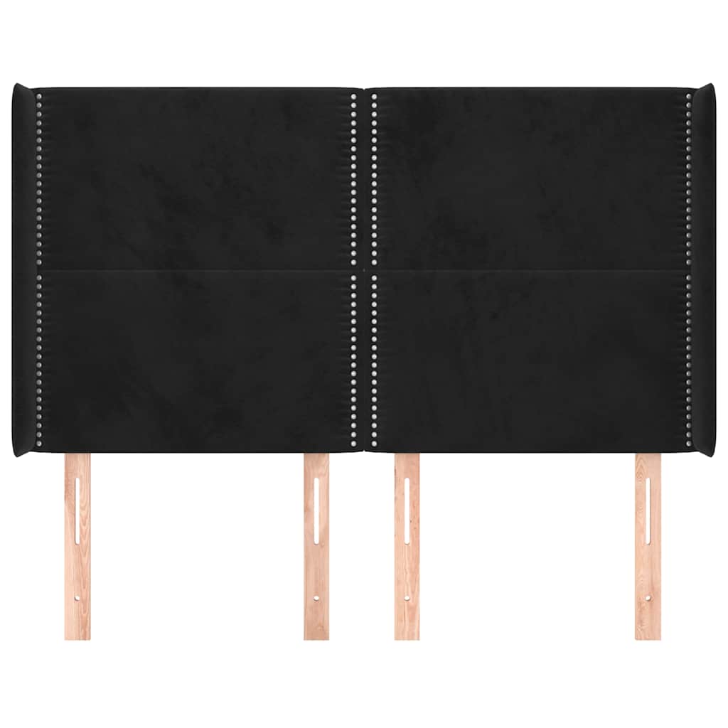 Vidaxl hoofdbord met randen 147x16x118 128 cm fluweel zwart