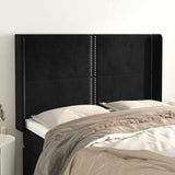 Vidaxl hoofdbord met randen 147x16x118 128 cm fluweel zwart