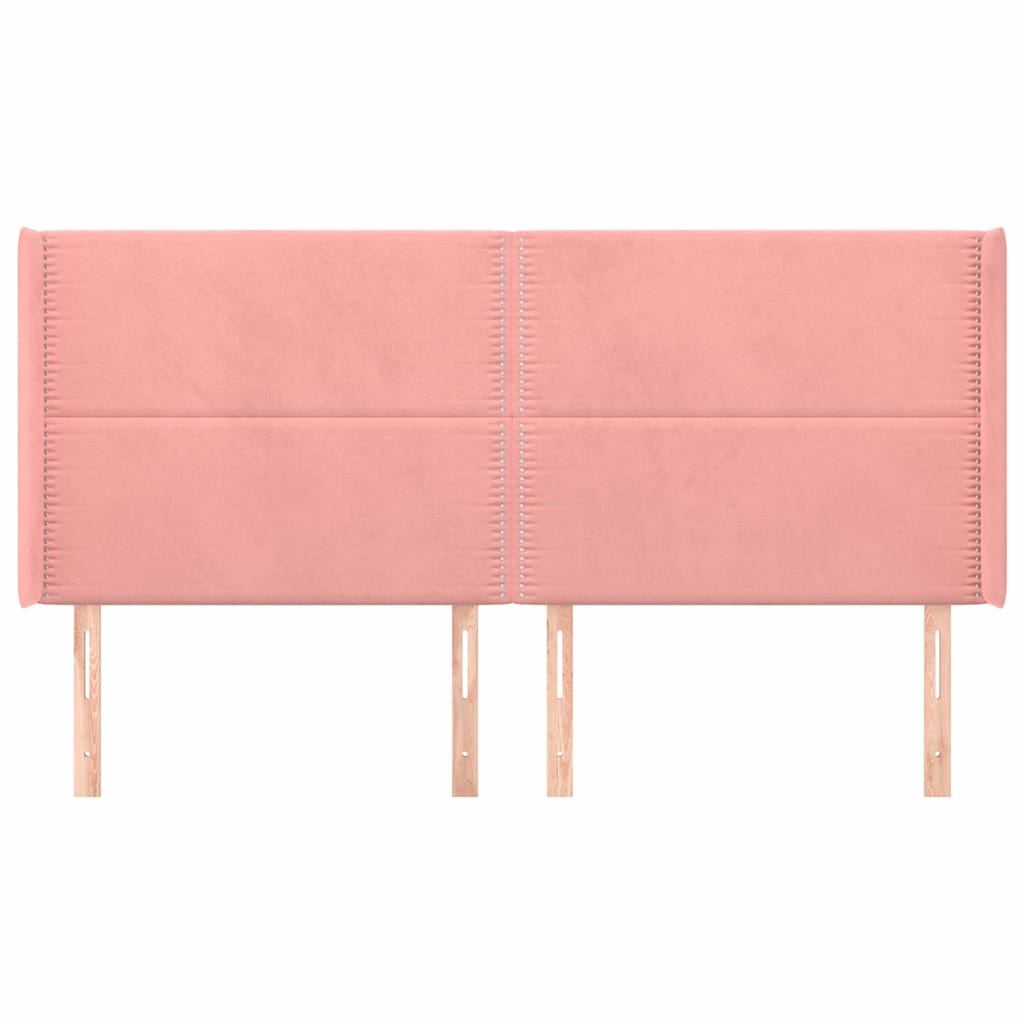 Vidaxl hoofdbord met randen 163x16x118 128 cm fluweel roze