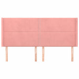 Vidaxl hoofdbord met randen 163x16x118 128 cm fluweel roze