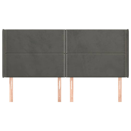 Vidaxl hoofdbord met randen 203x16x118 128 cm fluweel donkergrijs