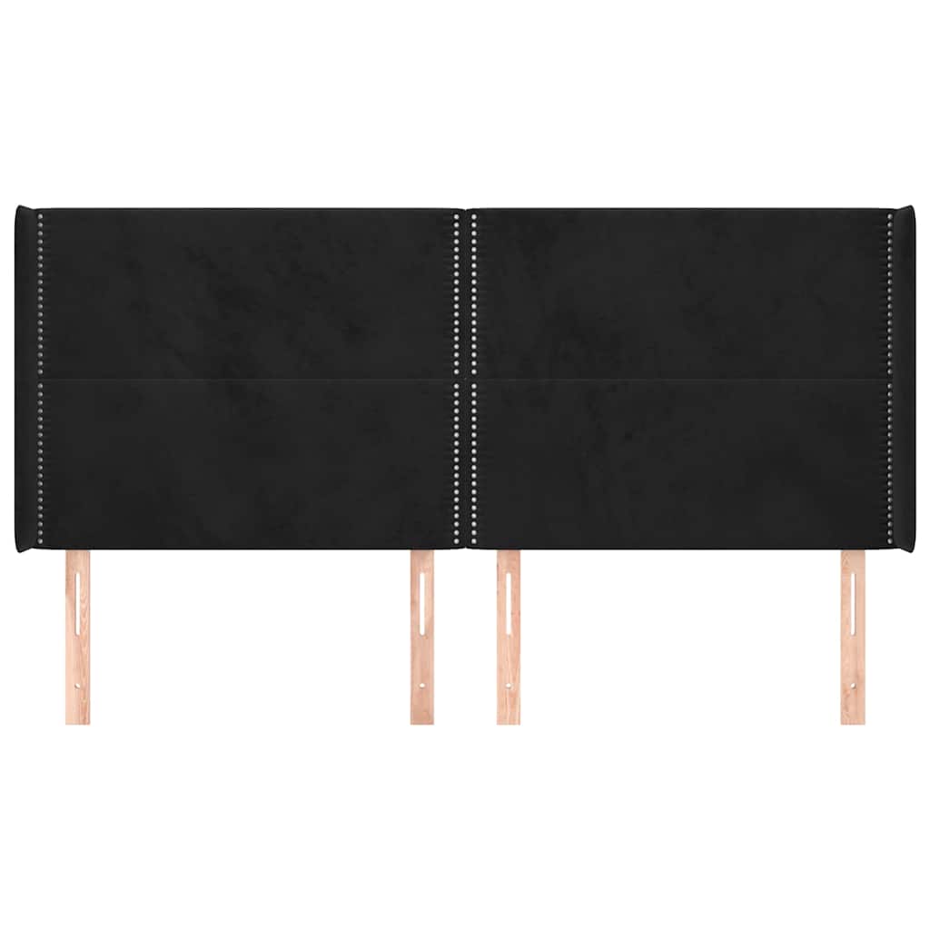 Vidaxl hoofdbord met randen 203x16x118 128 cm fluweel zwart