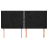 Vidaxl hoofdbord met randen 203x16x118 128 cm fluweel zwart