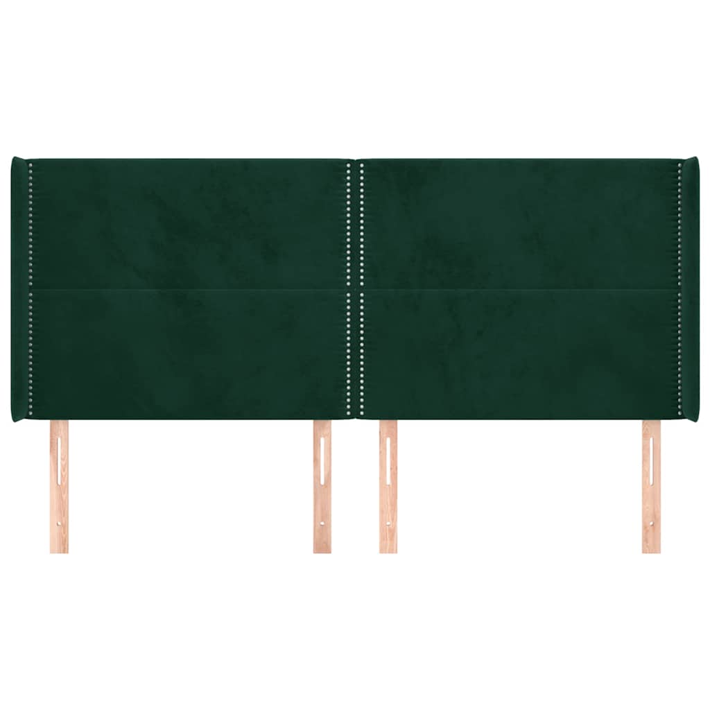 Vidaxl hoofdbord met randen 203x16x118 128 cm fluweel donkergroen