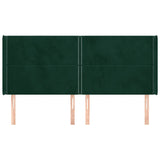 Vidaxl hoofdbord met randen 203x16x118 128 cm fluweel donkergroen