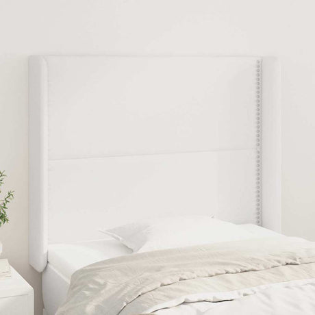 Vidaxl hoofdbord met randen 103x16x118 128 cm kunstleer wit