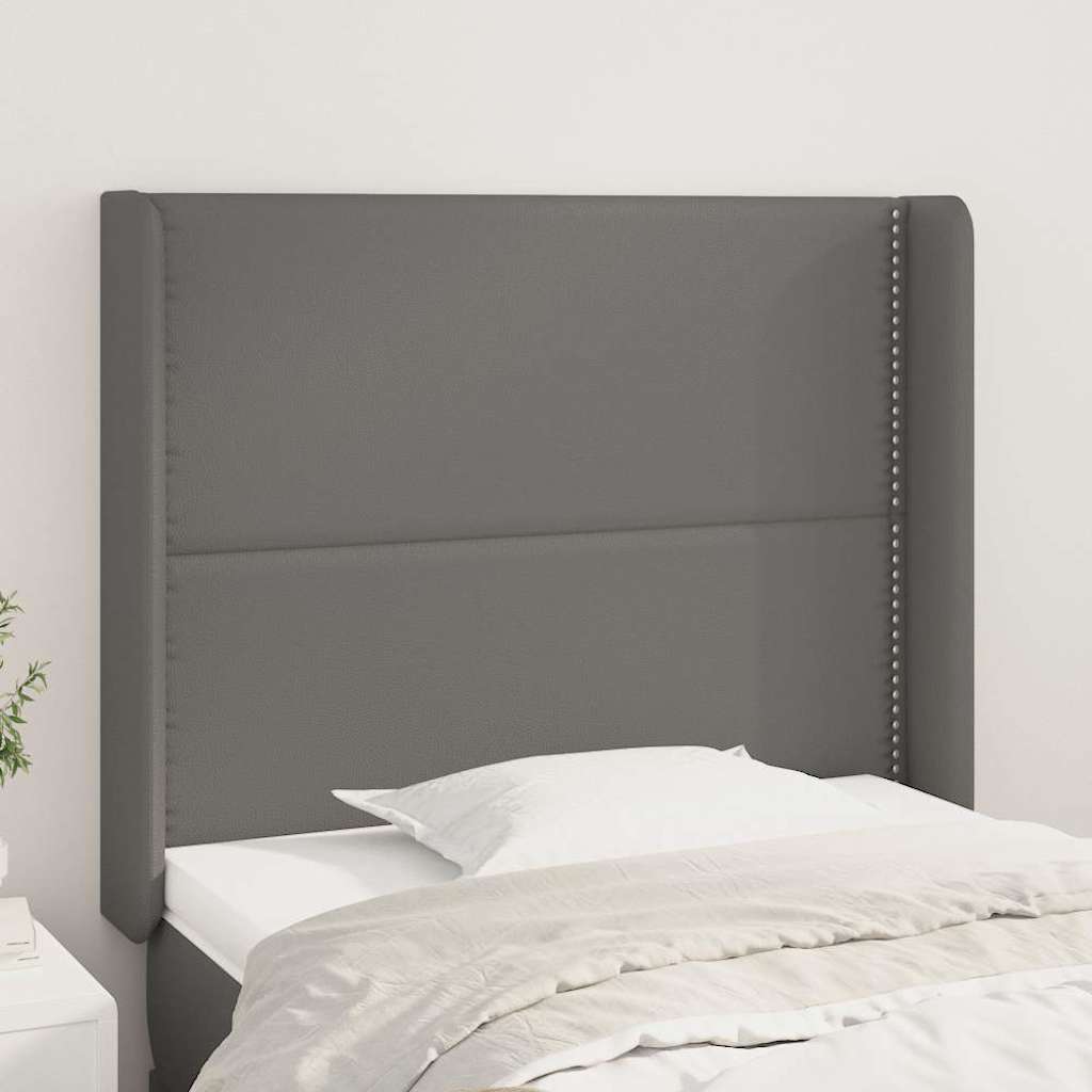 Vidaxl hoofdbord met randen 103x16x118 128 cm kunstleer grijs