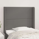 Vidaxl hoofdbord met randen 103x16x118 128 cm kunstleer grijs