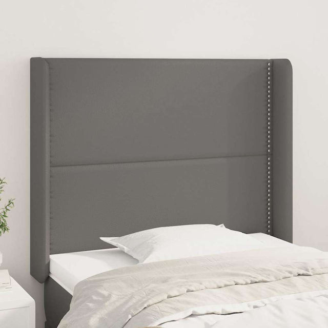 Vidaxl hoofdbord met randen 103x16x118 128 cm kunstleer grijs