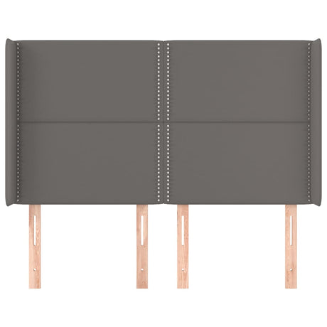 Vidaxl hoofdbord met randen 147x16x118 128 cm kunstleer grijs