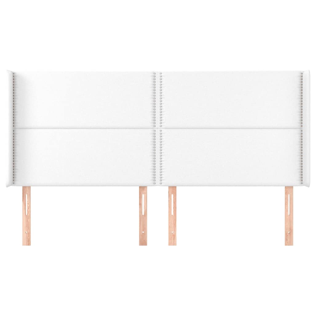 Vidaxl hoofdbord met randen 203x16x118 128 cm kunstleer wit
