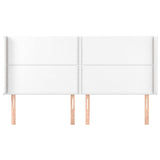 Vidaxl hoofdbord met randen 203x16x118 128 cm kunstleer wit