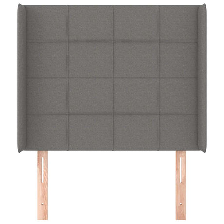 Vidaxl hoofdbord met randen 83x16x118 128 cm stof donkergrijs