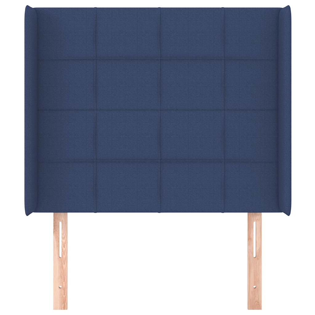 Vidaxl hoofdbord met randen 83x16x118 128 cm stof blauw