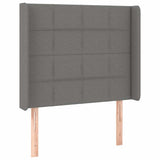Vidaxl hoofdbord met randen 93x16x118 128 cm stof donkergrijs