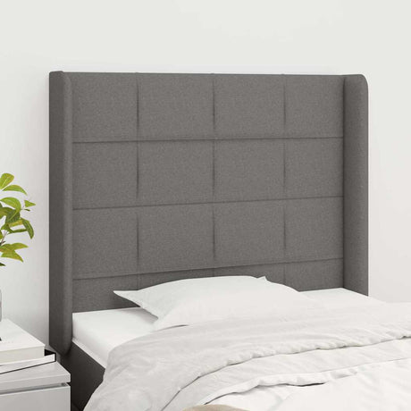 Vidaxl hoofdbord met randen 93x16x118 128 cm stof donkergrijs