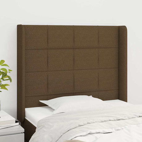 Vidaxl hoofdbord met randen 103x16x118 128 cm stof donkerbruin