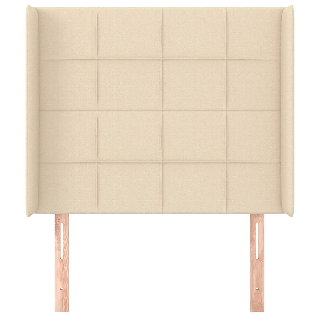 Vidaxl hoofdbord met randen 103x16x118 128 cm stof crèmekleurig